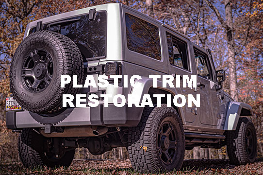Plastic trim restoration auto detailing in Delaware